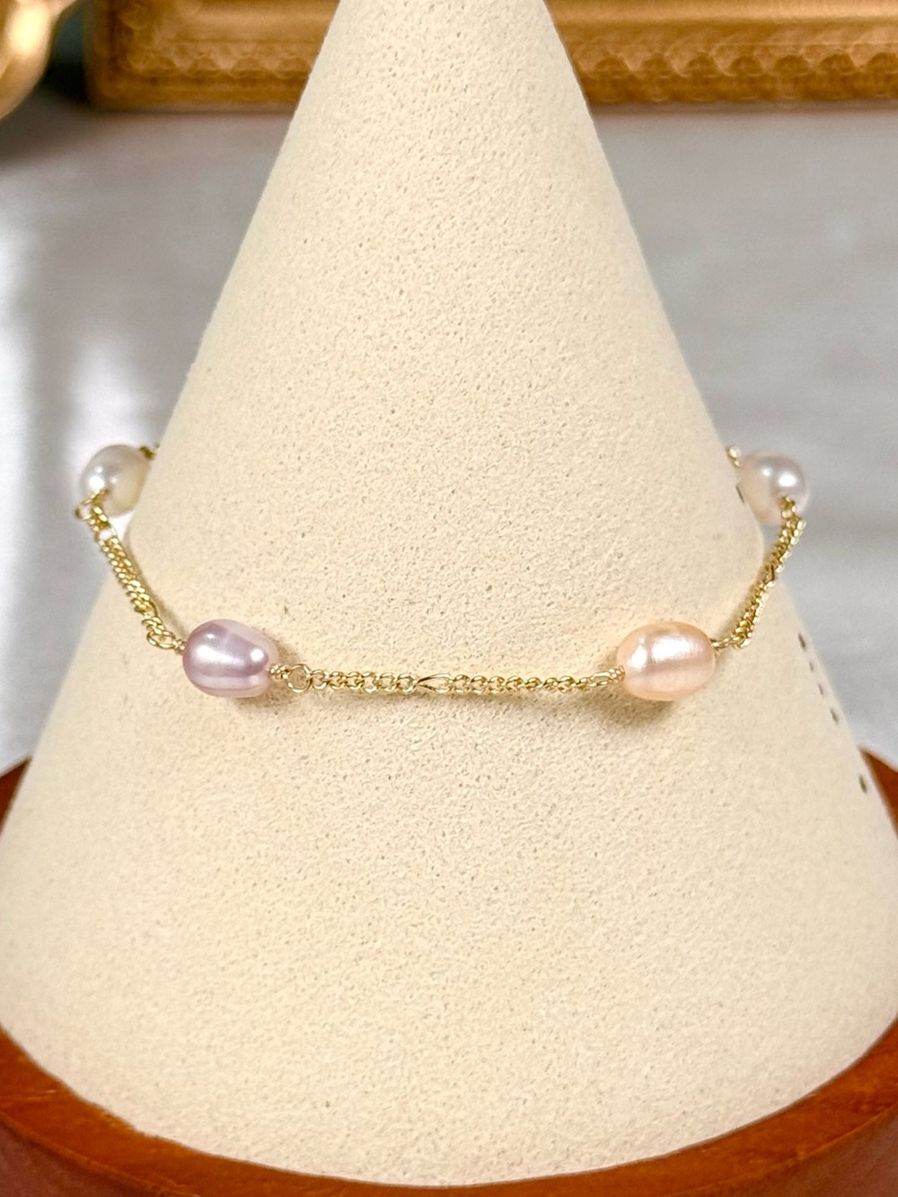 #173 18K Gold Plated Natural Pearl Women Bracelet Multicolor